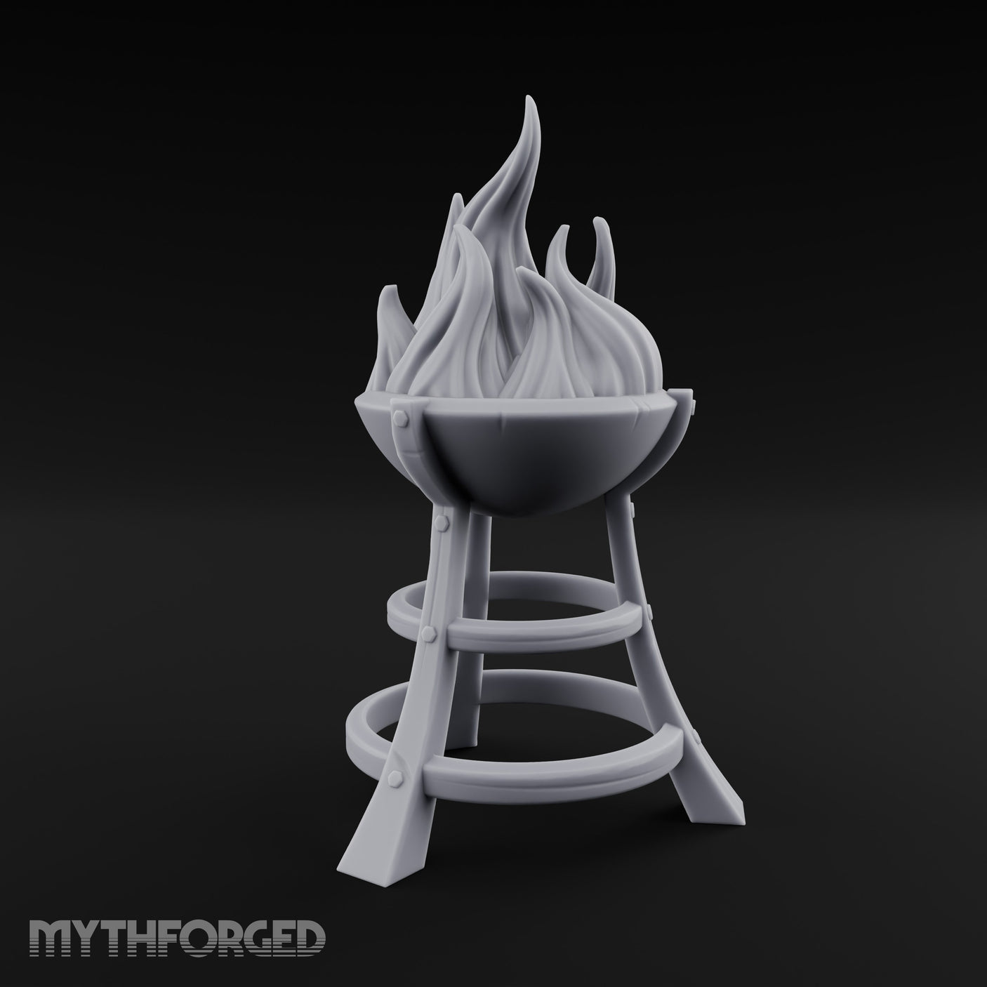 Bolt-Riveted Roaring-Flame Iron Brazier Stand gallery 8