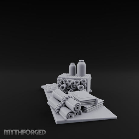 Bolt-Rolled Jug-Topped Tailor's Fabric Market Clutter Miniature for Dungeons and Dragons, Pathfinder or other TTRPGs
