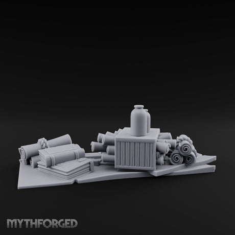 Bolt-Rolled Jug-Topped Tailor's Fabric Market Clutter Miniature for Dungeons and Dragons, Pathfinder or other TTRPGs