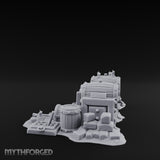 Bolt-Studded Debris-Flanked Grog Barrels Miniature for Dungeons and Dragons, Pathfinder or other TTRPGs