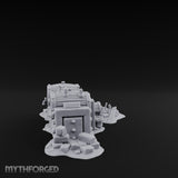 Bolt-Studded Debris-Flanked Grog Barrels Miniature for Dungeons and Dragons, Pathfinder or other TTRPGs