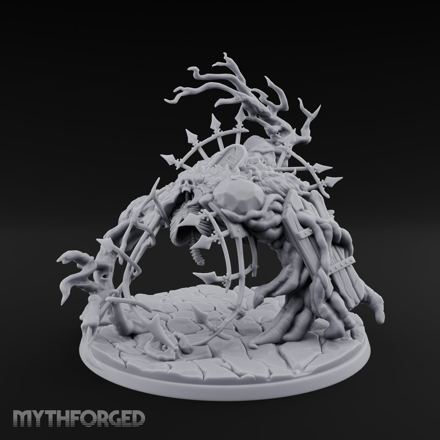 Bone And Branch Bursting Graveyard Golem Miniature for Dungeons and Dragons, Pathfinder or other TTRPGs
