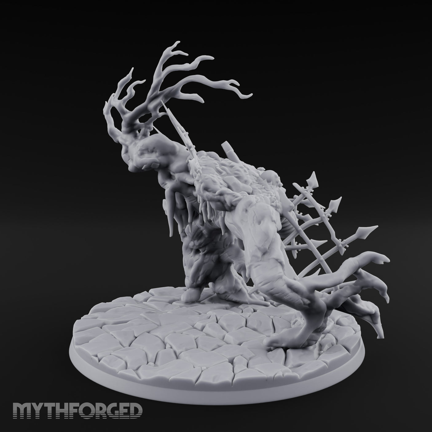 Bone And Branch Bursting Graveyard Golem Miniature for Dungeons and Dragons, Pathfinder or other TTRPGs