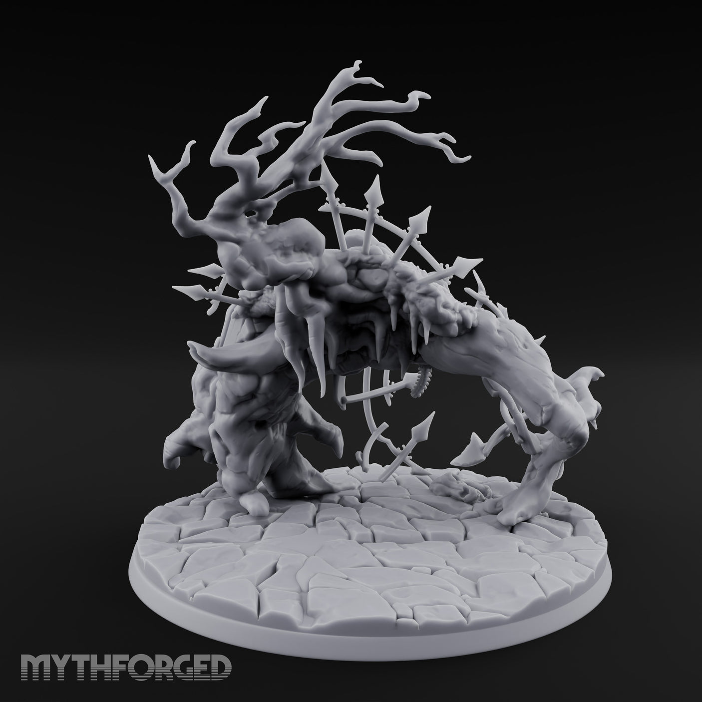 Bone And Branch Bursting Graveyard Golem Miniature for Dungeons and Dragons, Pathfinder or other TTRPGs