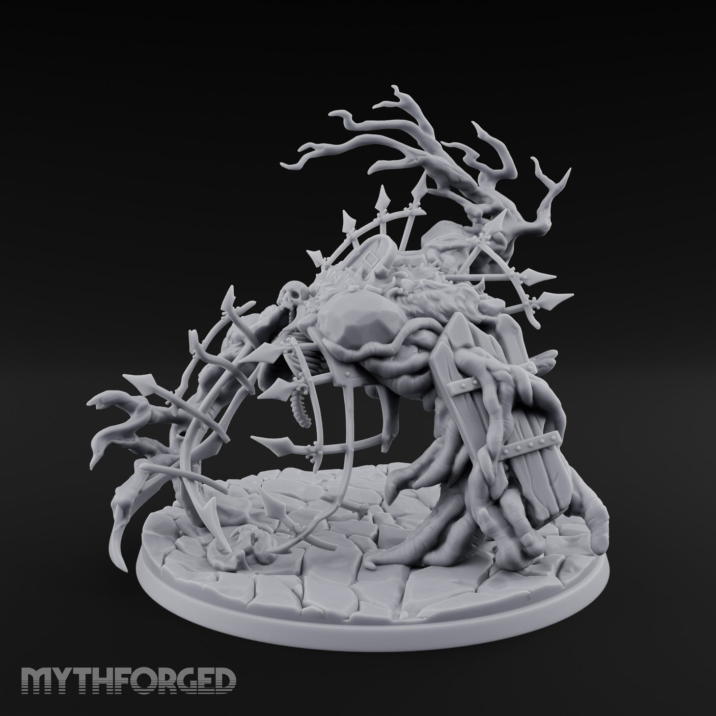 Bone And Branch Bursting Graveyard Golem Miniature for Dungeons and Dragons, Pathfinder or other TTRPGs