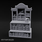 Bone-Displayed Drawer-Banked Scholar's Grand Cabinet Bookcase
