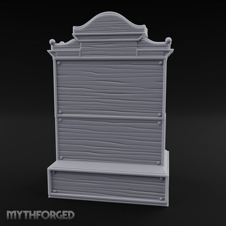 Bone-Displayed Drawer-Banked Scholar's Grand Cabinet Bookcase Miniature for Dungeons and Dragons, Pathfinder or other TTRPGs
