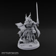 Book And Sword Raised Dragonborn Spellblade Miniature for Dungeons and Dragons, Pathfinder or other TTRPGs