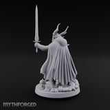 Book And Sword Raised Dragonborn Spellblade Miniature for Dungeons and Dragons, Pathfinder or other TTRPGs
