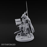 Book And Sword Raised Dragonborn Spellblade Miniature for Dungeons and Dragons, Pathfinder or other TTRPGs