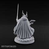 Book And Sword Raised Dragonborn Spellblade Miniature for Dungeons and Dragons, Pathfinder or other TTRPGs