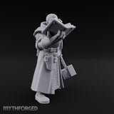 Book Reading Hammer Dangling Human Battle Priest Miniature for Dungeons and Dragons, Pathfinder or other TTRPGs
