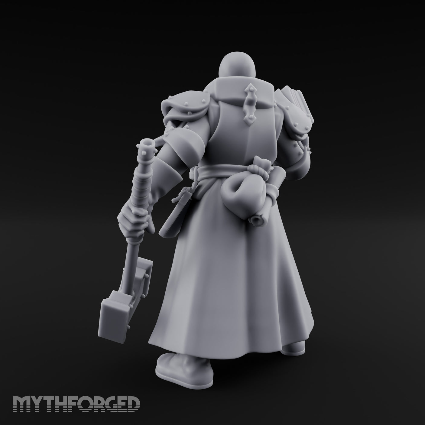 Book Reading Hammer Dangling Human Battle Priest Miniature for Dungeons and Dragons, Pathfinder or other TTRPGs