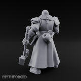 Book Reading Hammer Dangling Human Battle Priest Miniature for Dungeons and Dragons, Pathfinder or other TTRPGs