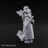 Book Reading Hammer Dangling Human Battle Priest Miniature for Dungeons and Dragons, Pathfinder or other TTRPGs
