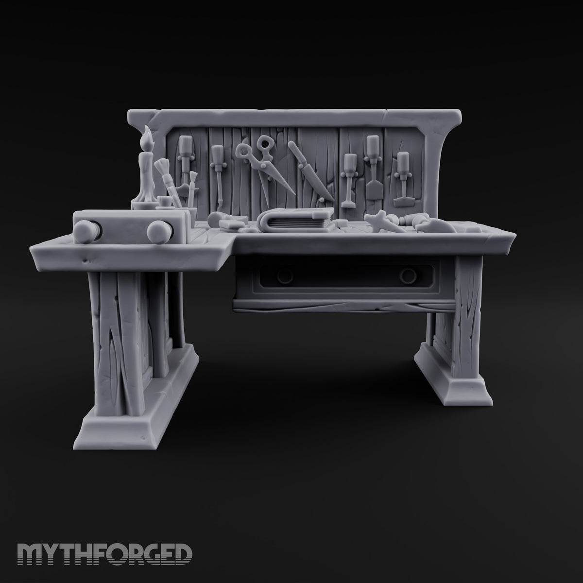 Spine Out, Shears Up Wooden Bookbinder Workbench
