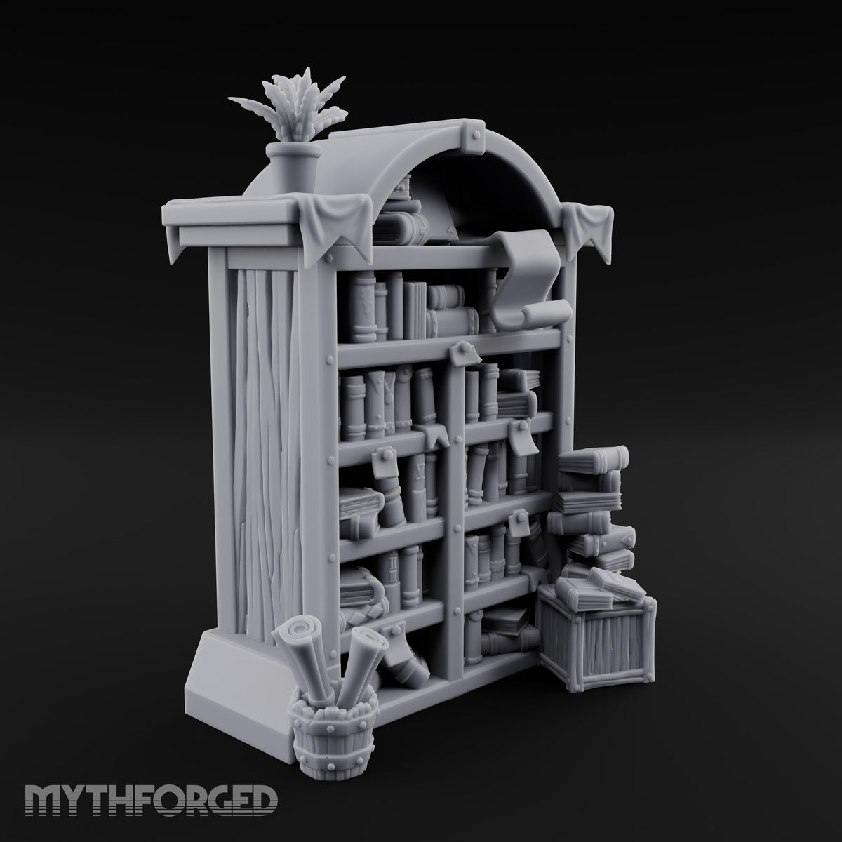 Overstuffed Library Bookshelves — D