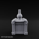 Bottle-Topped Plank-Bolted Storage Crate Miniature for Dungeons and Dragons, Pathfinder or other TTRPGs
