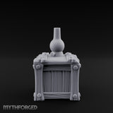 Bottle-Topped Plank-Bolted Storage Crate Miniature for Dungeons and Dragons, Pathfinder or other TTRPGs