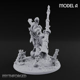 Boulder Launching Hill Giant Hunters A Miniature for Dungeons and Dragons, Pathfinder or other TTRPGs