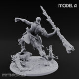 Boulder Launching Hill Giant Hunters A Miniature for Dungeons and Dragons, Pathfinder or other TTRPGs