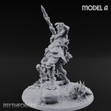 Boulder Launching Hill Giant Hunters A Miniature for Dungeons and Dragons, Pathfinder or other TTRPGs