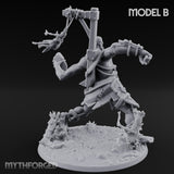 Boulder Launching Hill Giant Hunters B Miniature for Dungeons and Dragons, Pathfinder or other TTRPGs