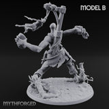 Boulder Launching Hill Giant Hunters B Miniature for Dungeons and Dragons, Pathfinder or other TTRPGs