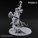 Boulder Launching Hill Giant Hunters B Miniature for Dungeons and Dragons, Pathfinder or other TTRPGs