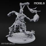 Boulder Launching Hill Giant Hunters B Miniature for Dungeons and Dragons, Pathfinder or other TTRPGs