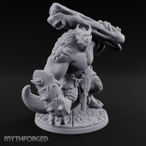 Boulder Smashing Troll Brute Miniature for Dungeons and Dragons, Pathfinder or other TTRPGs