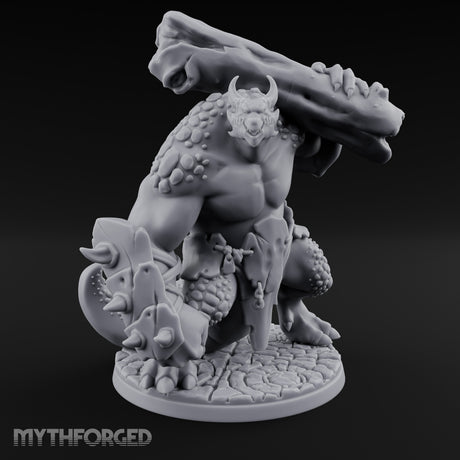 Boulder Smashing Troll Brute Miniature for Dungeons and Dragons, Pathfinder or other TTRPGs