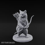 Bow Clutching Tabaxi Ranger Miniature for Dungeons and Dragons, Pathfinder or other TTRPGs