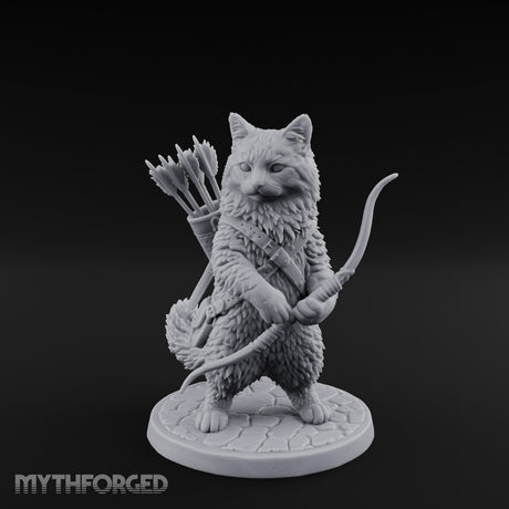 Bow Clutching Tabaxi Ranger Miniature for Dungeons and Dragons, Pathfinder or other TTRPGs