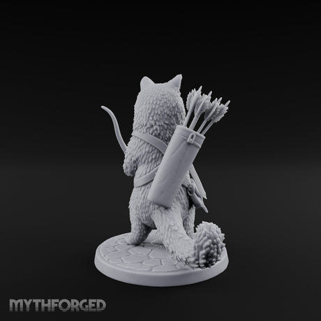 Bow Clutching Tabaxi Ranger Miniature for Dungeons and Dragons, Pathfinder or other TTRPGs