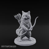 Bow Clutching Tabaxi Ranger Miniature for Dungeons and Dragons, Pathfinder or other TTRPGs