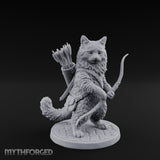 Bow Clutching Tabaxi Ranger Miniature for Dungeons and Dragons, Pathfinder or other TTRPGs