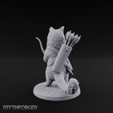 Bow Clutching Tabaxi Ranger Miniature for Dungeons and Dragons, Pathfinder or other TTRPGs