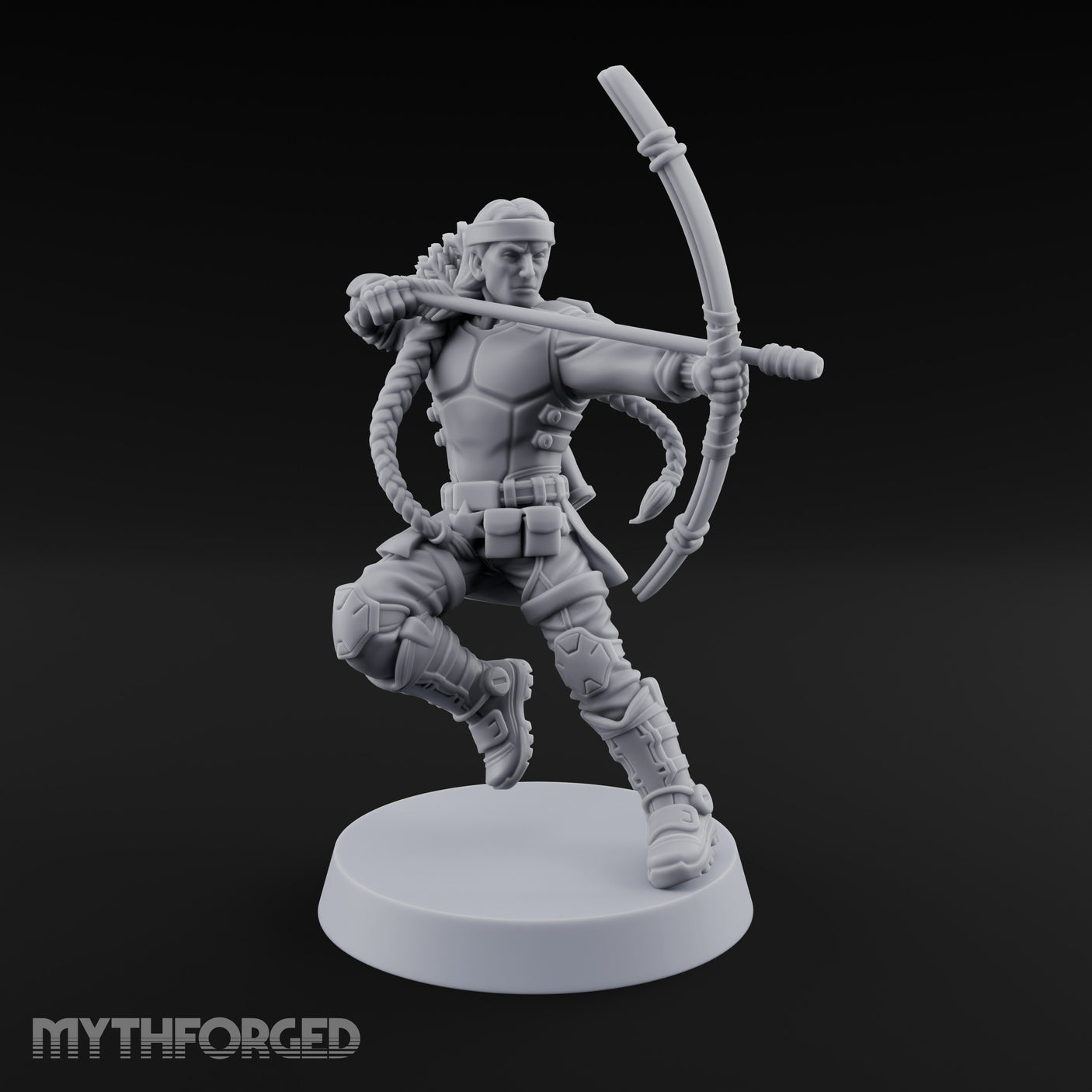 Bow Drawing Human Archer Miniature for Dungeons and Dragons, Pathfinder or other TTRPGs
