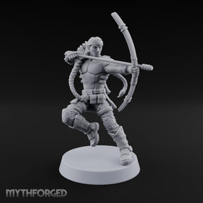 Bow Drawing Human Archer Miniature for Dungeons and Dragons, Pathfinder or other TTRPGs