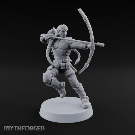 Bow Drawing Human Archer Miniature for Dungeons and Dragons, Pathfinder or other TTRPGs