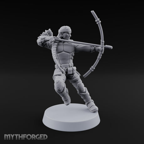 Bow Drawing Human Archer Miniature for Dungeons and Dragons, Pathfinder or other TTRPGs