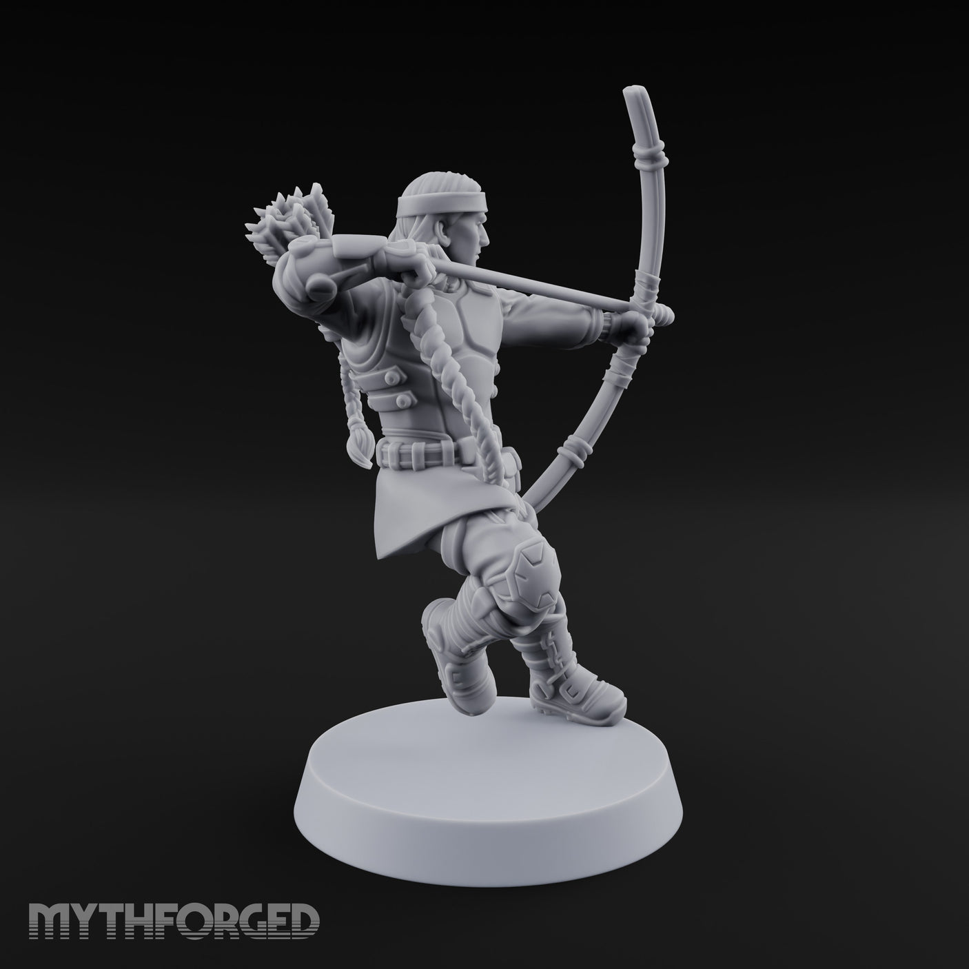 Bow Drawing Human Archer Miniature for Dungeons and Dragons, Pathfinder or other TTRPGs