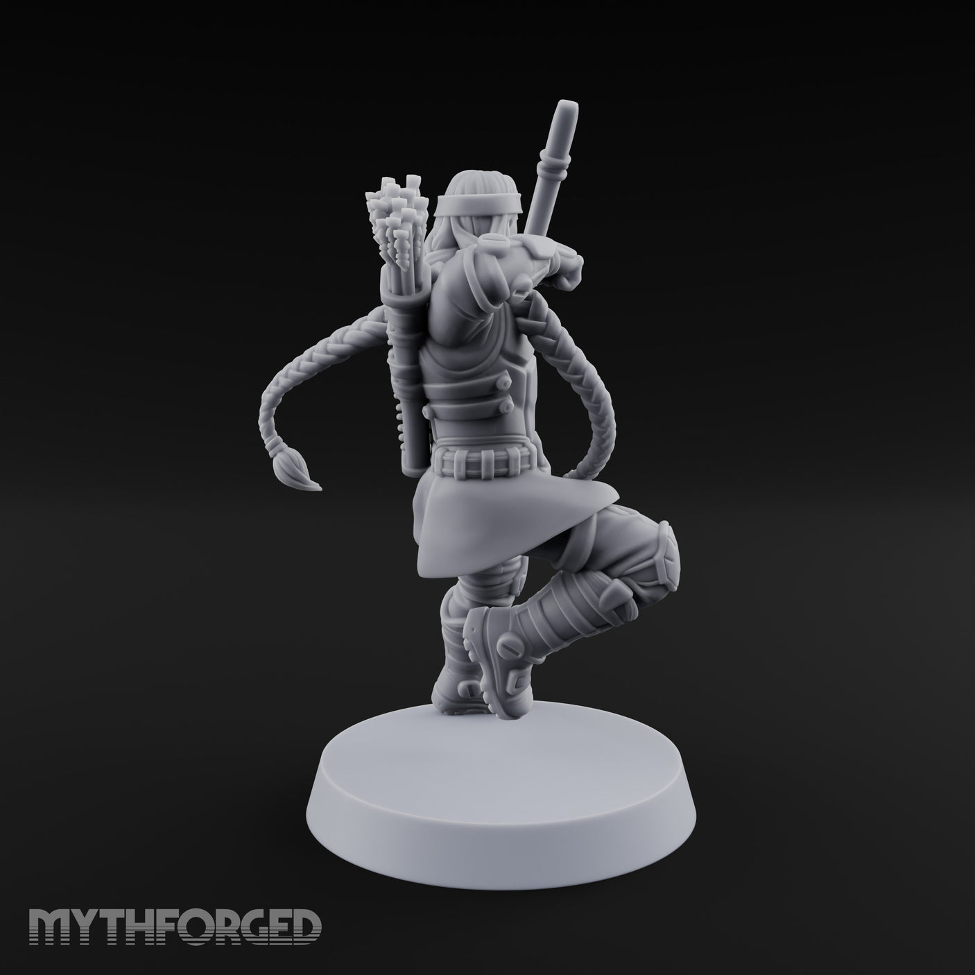 Bow Drawing Human Archer Miniature for Dungeons and Dragons, Pathfinder or other TTRPGs