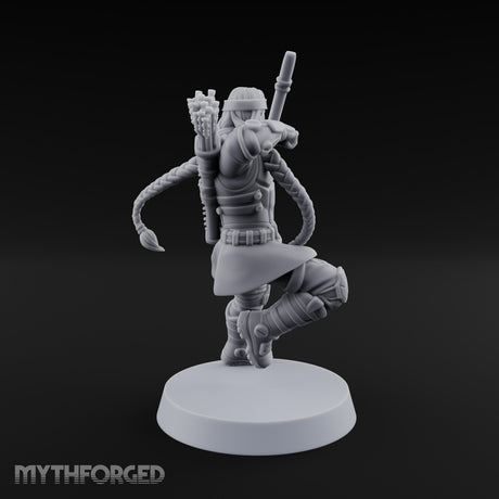 Bow Drawing Human Archer Miniature for Dungeons and Dragons, Pathfinder or other TTRPGs