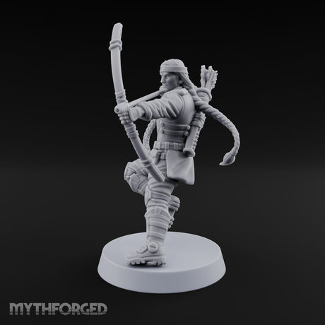 Bow Drawing Human Archer Miniature for Dungeons and Dragons, Pathfinder or other TTRPGs