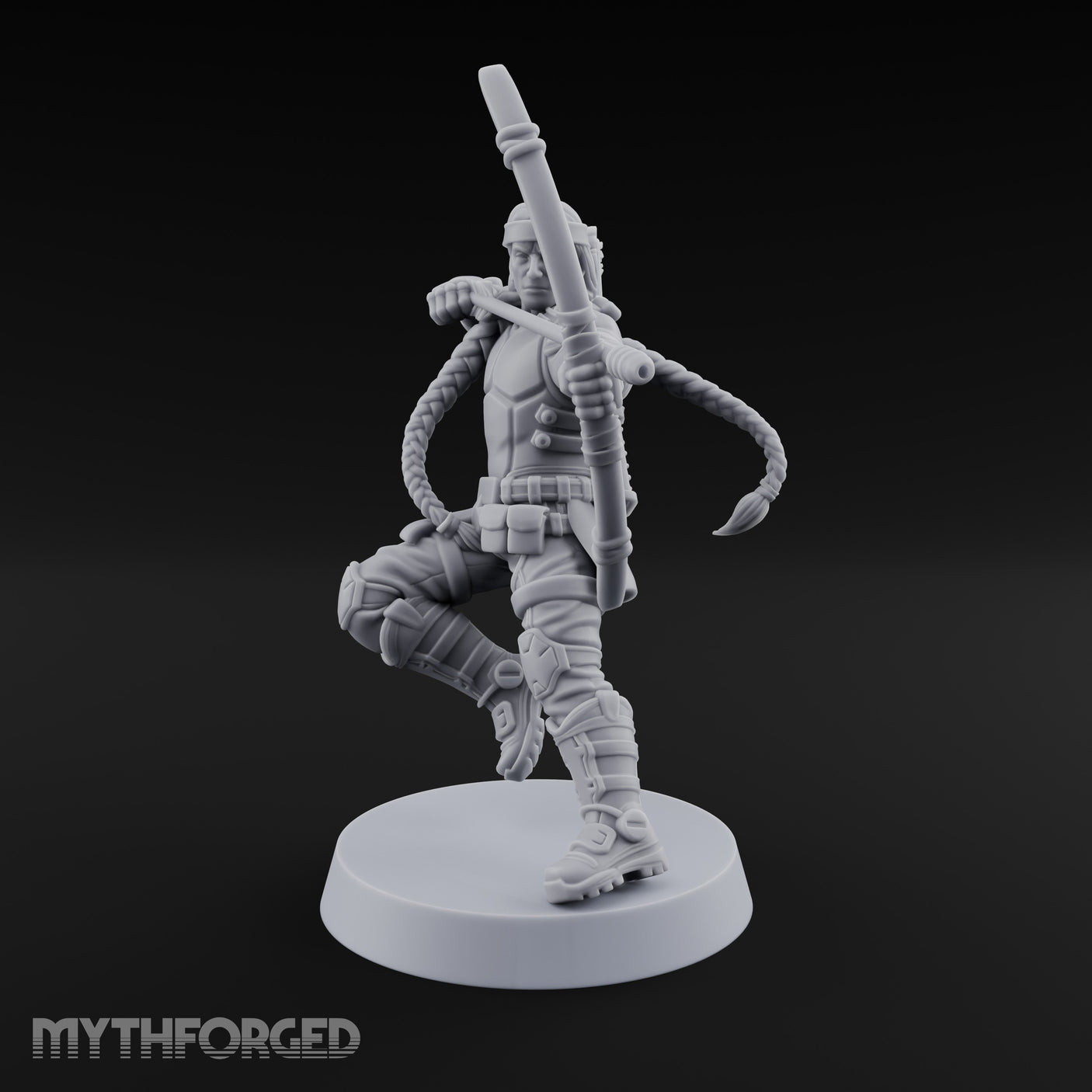 Bow Drawing Human Archer Miniature for Dungeons and Dragons, Pathfinder or other TTRPGs