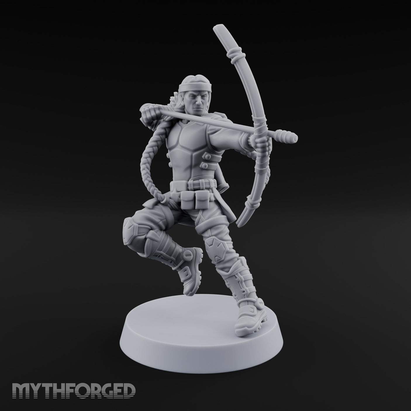 Bow Drawing Human Archer Miniature for Dungeons and Dragons, Pathfinder or other TTRPGs