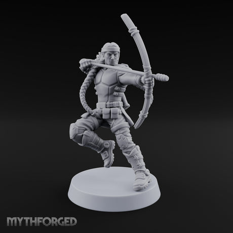 Bow Drawing Human Archer Miniature for Dungeons and Dragons, Pathfinder or other TTRPGs