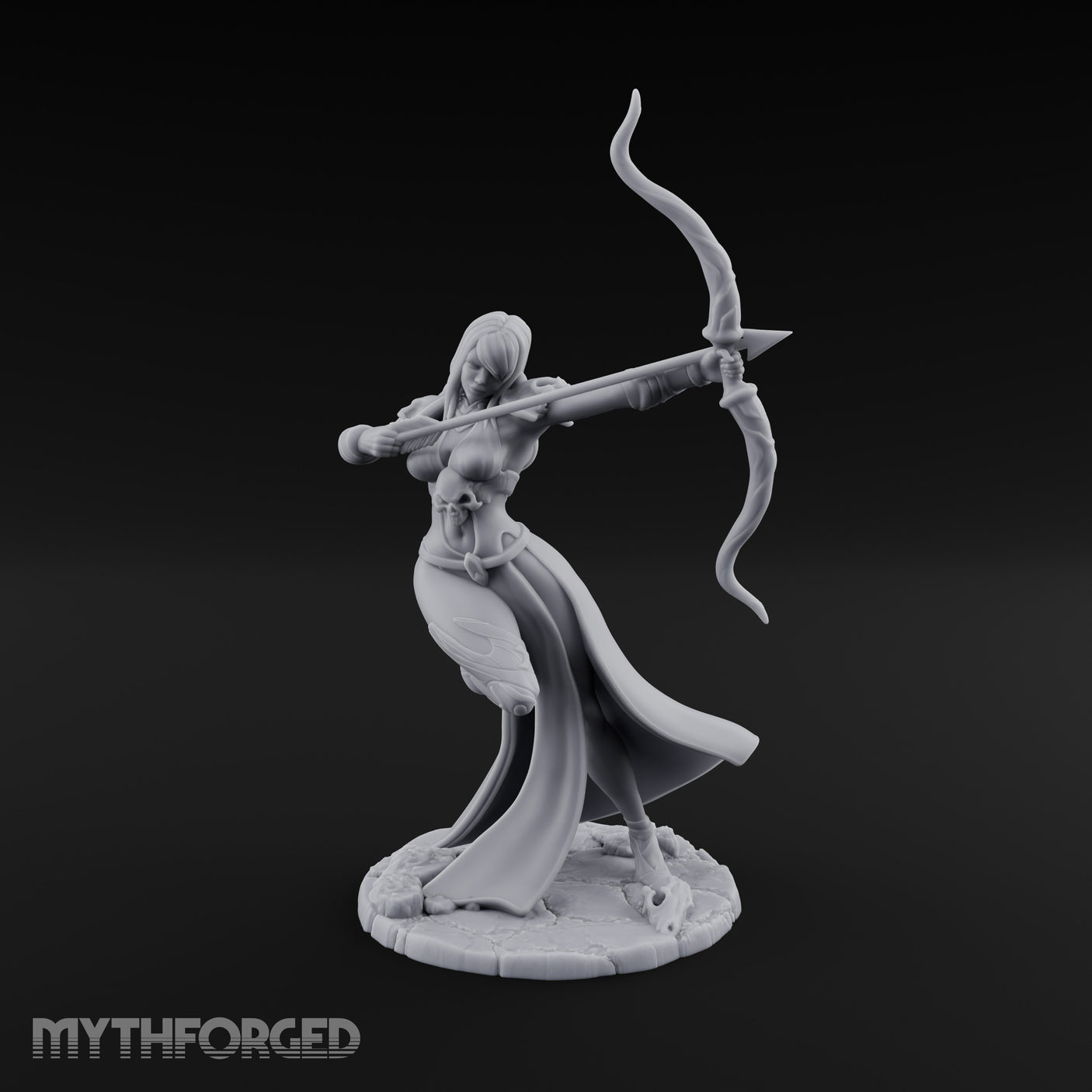 Bow Drawn Human Archer Miniature for Dungeons and Dragons, Pathfinder or other TTRPGs